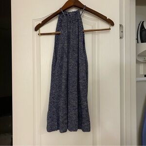 Tommy Bahama Womens Halter Tank Top XS 34” Navy Blue & White Knit Nautical Linen